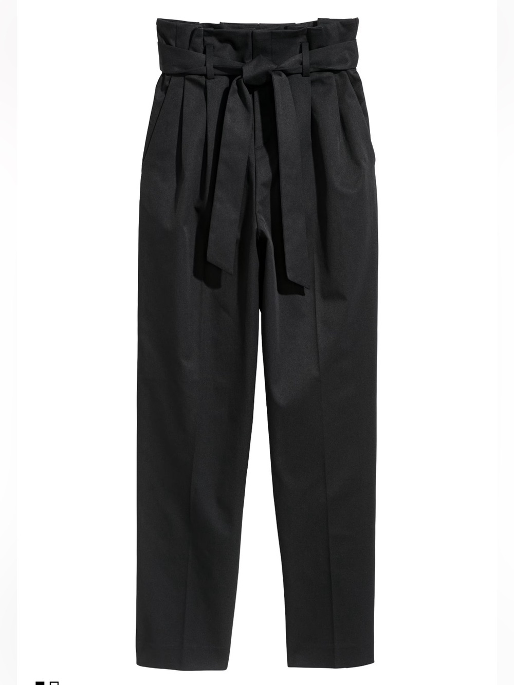 H&M Black High-Waist Paperbag Tie Pants size 10- NWT
